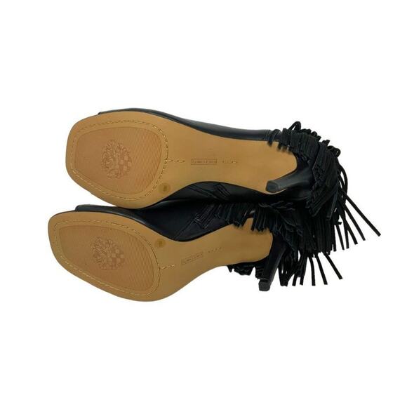 Vince Camuto Amenala Black Fringe Open Toe Stiletto Heel Bootie Sz 7.5 NWT $179 - Picture 7 of 7